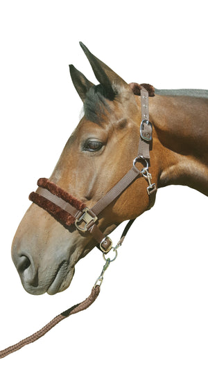 Hy faux fur padded head collar with lead rope