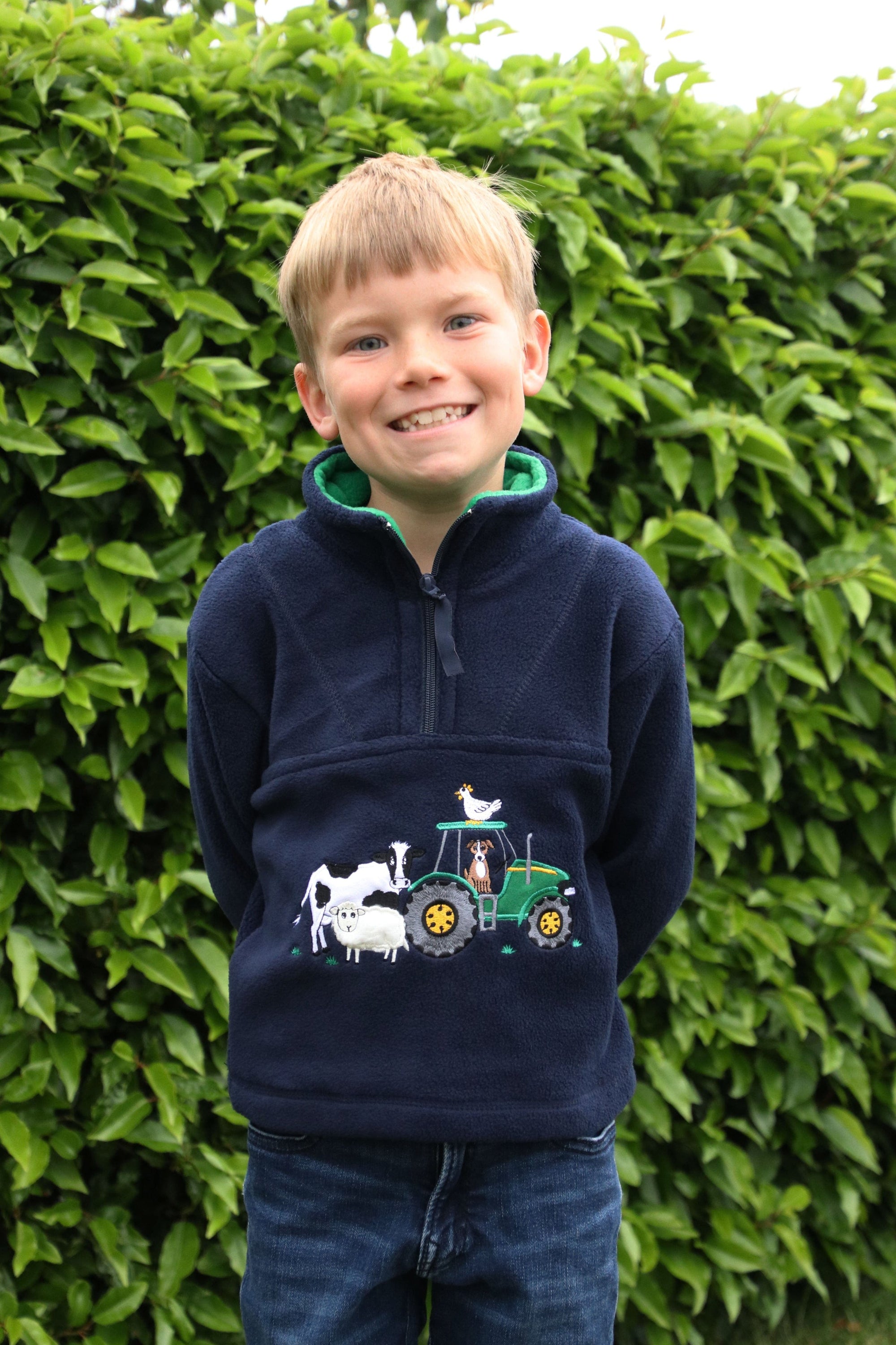 British country collection farmyard childrens fleece jacket