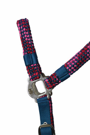 Hy equestrian multicolour adjustable head collar with rope