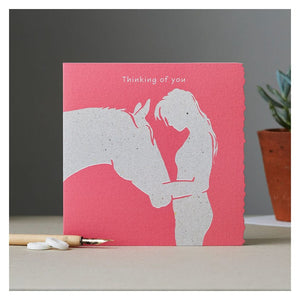 Deckled edge colour block pony card