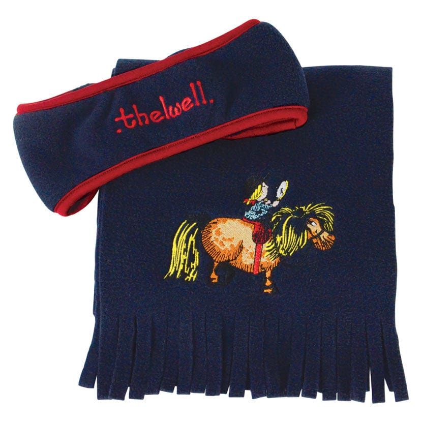 Hy equestrian thelwell collection fleece headband and scarf 