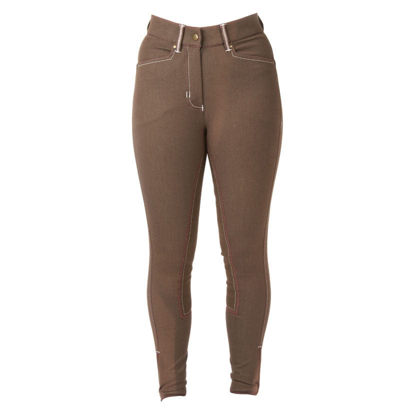 Hyperformance denim look with leather seat ladies breeches