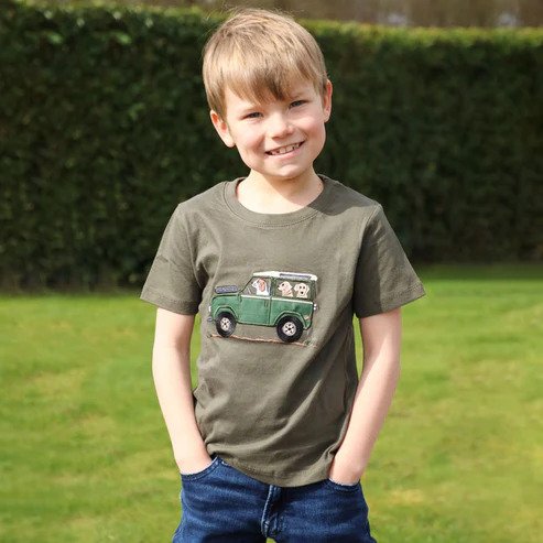 British Country Collection Offroader & Dogs Childrens T-Shirt