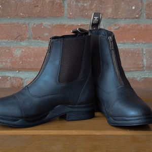 Hy equestrian wax leather zip boot