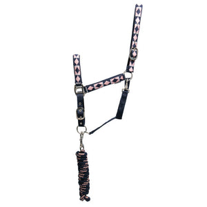 Hy Equestrian Woven Polo Head Collar and Lead Rope