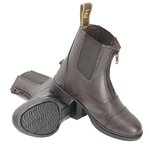 Hy equestrian york synthetic combi leather zip jodhpur boots