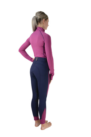 Hy sport active ladies breeches - navy/port royal - 32