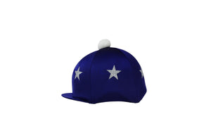 Hy equestrian pom pom hat cover with glitter star pattern