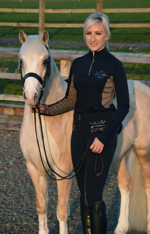 Hy equestrian kensington ladies long sleeved sports shirt