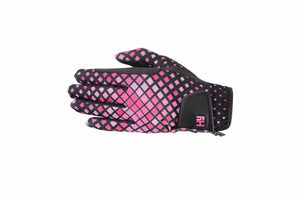 Hy5 lightweight printed riding gloves - blue check - x small