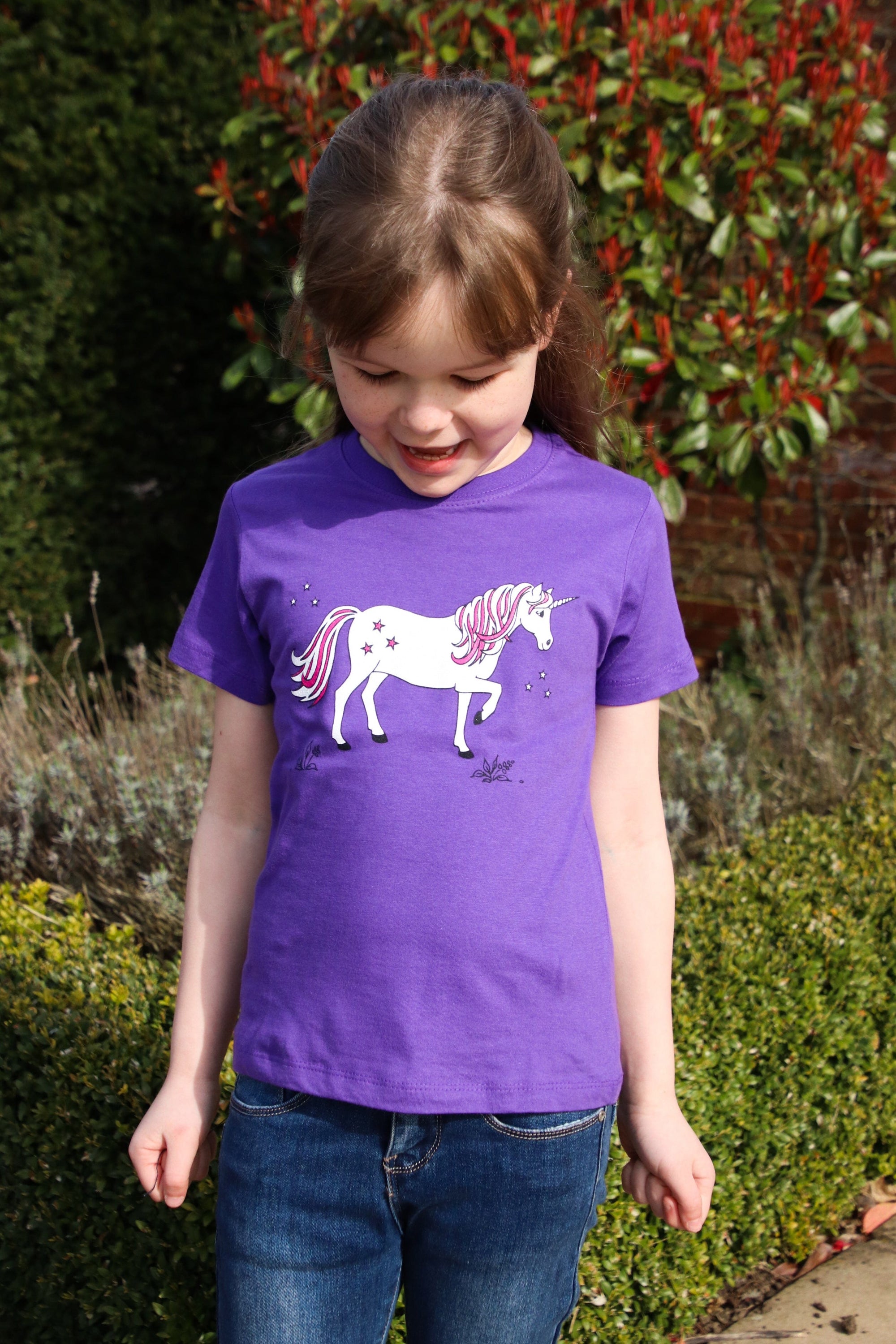 British country collection dancing unicorn childs tee