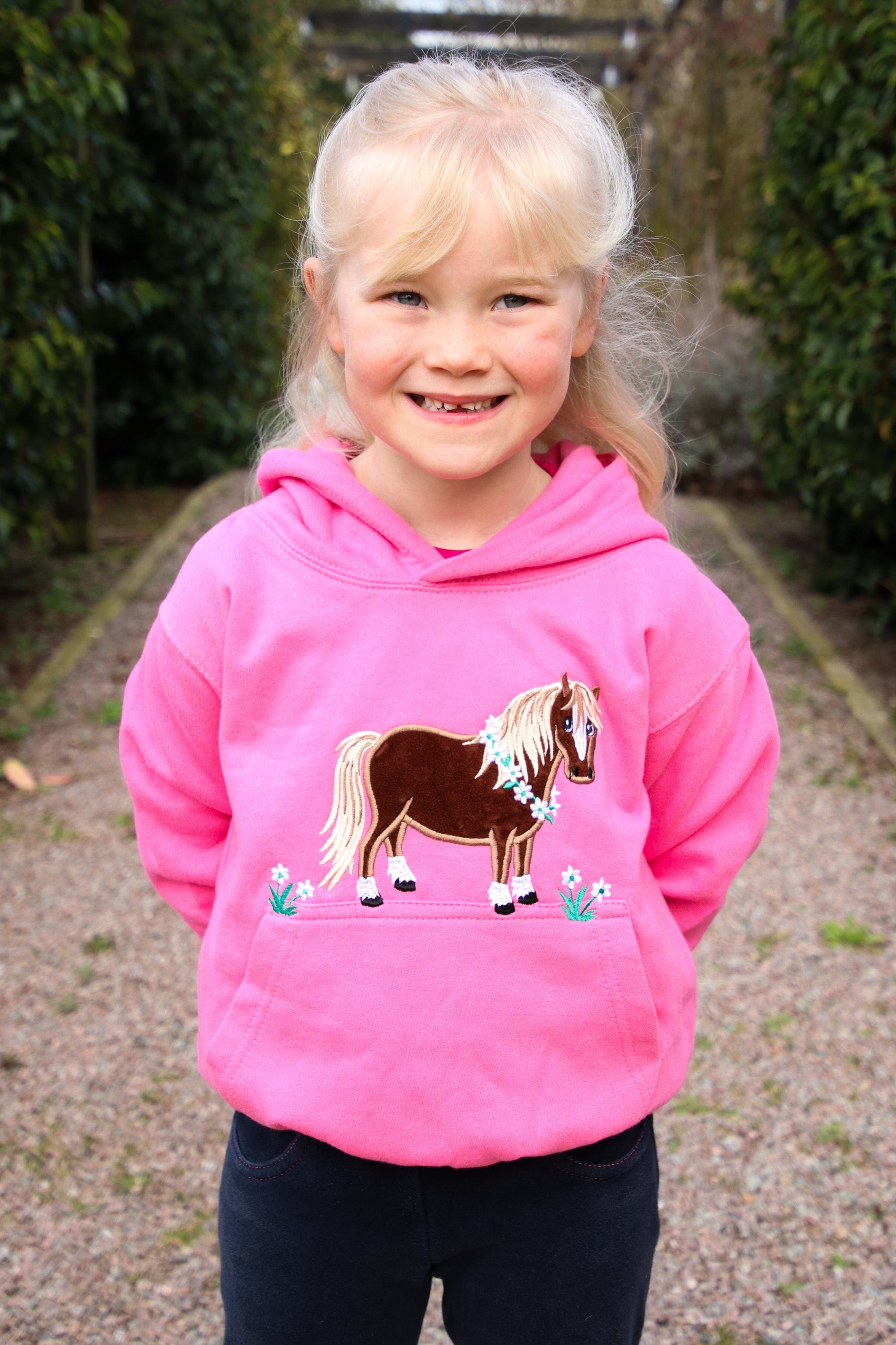 British country collection flora pony childrens hoodie
