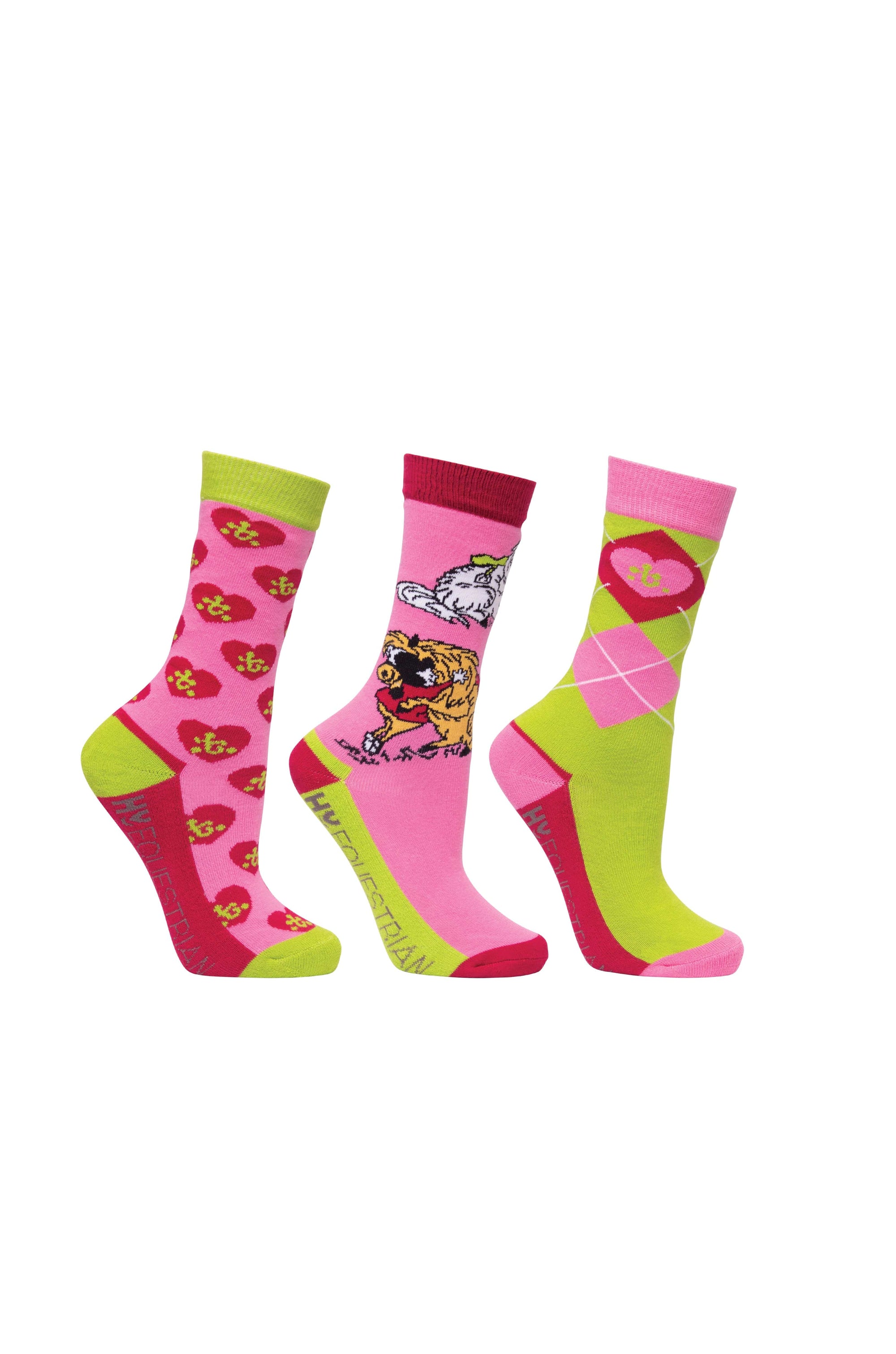 Hy equestrian thelwell collection hugs socks (pack of 3)