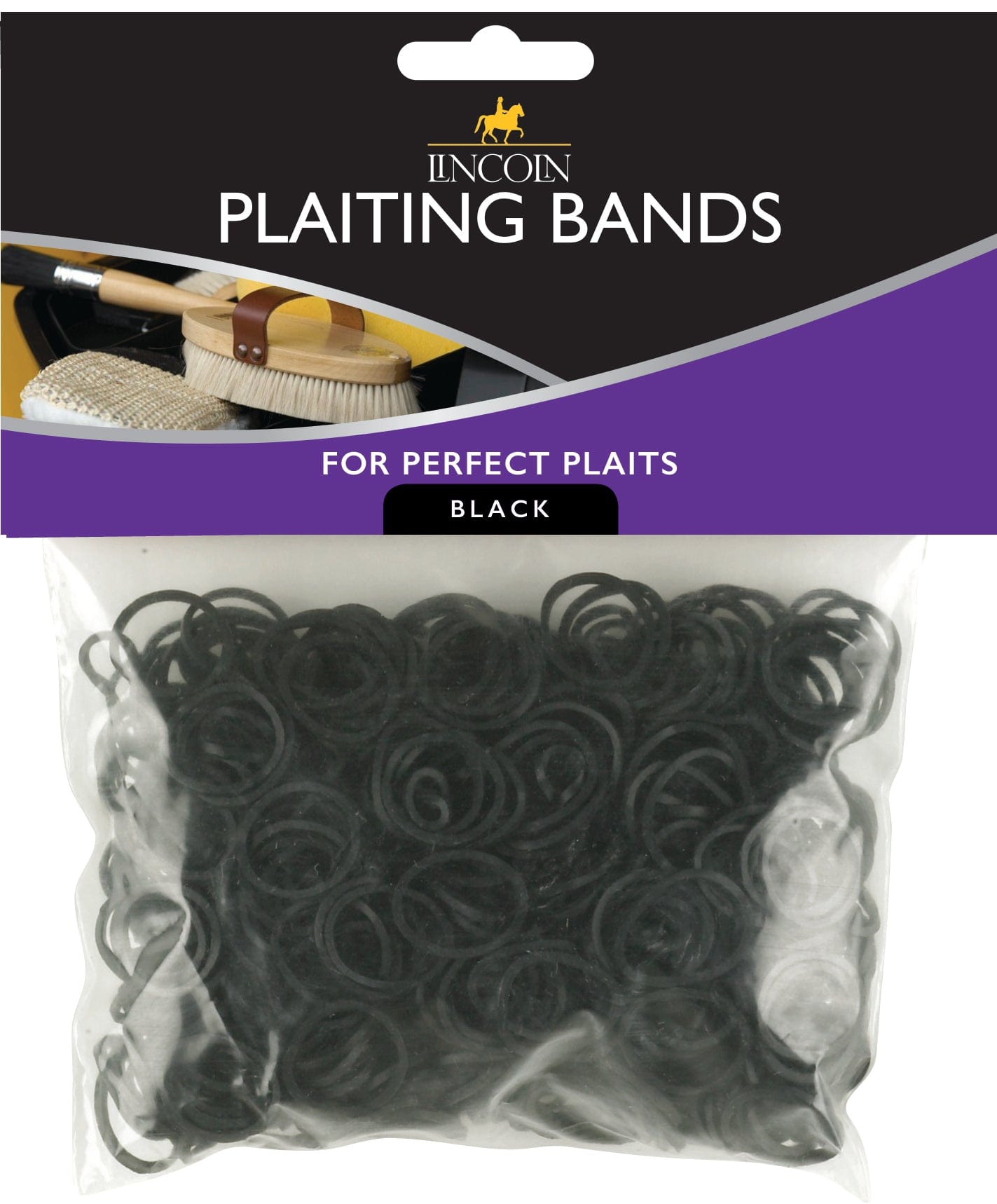 Lincoln plaiting bands - x 20 black