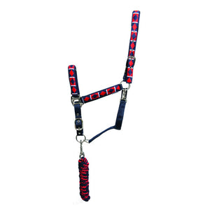 Hy Equestrian Woven Polo Head Collar and Lead Rope