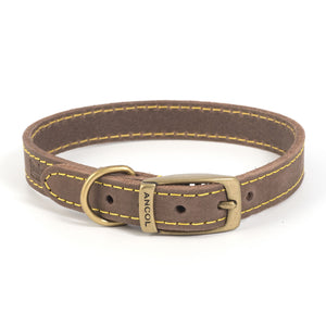 Ancol Timberwolf Leather Collar Sable