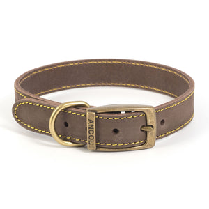 Ancol Timberwolf Leather Collar Sable