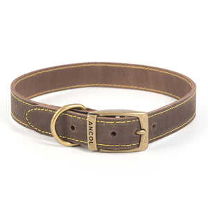 Ancol Timberwolf Leather Collar Sable