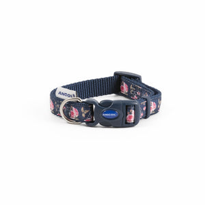 Ancol Patterned Collection Collar Navy Rose