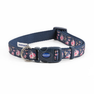 Ancol Patterned Collection Collar Navy Rose