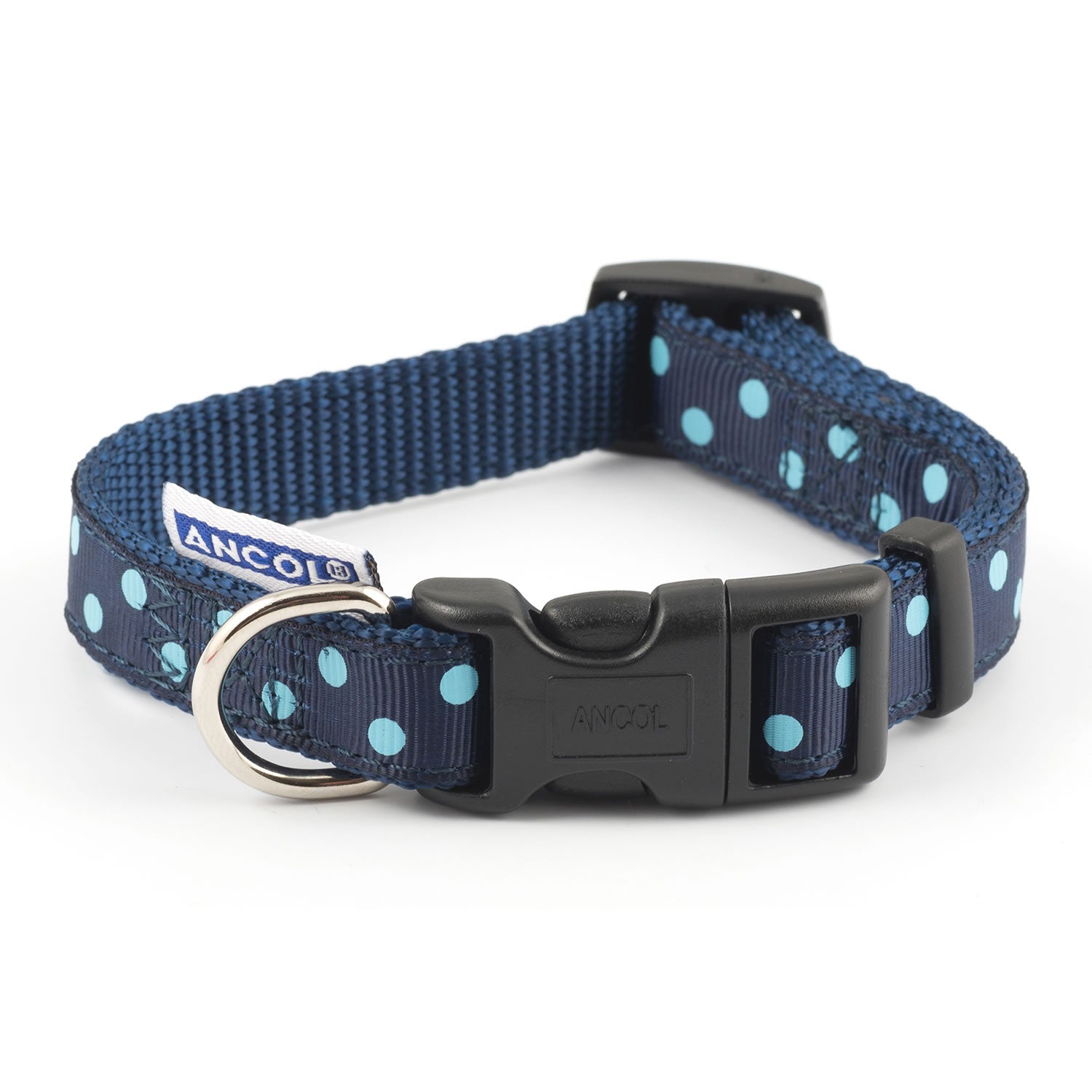 Ancol Patterned Collection Collar Navy Polka Dot