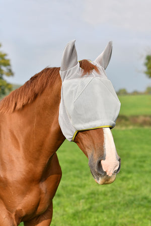 Equilibrium Field Relief Midi Fly Mask & Ears Grey/Yellow