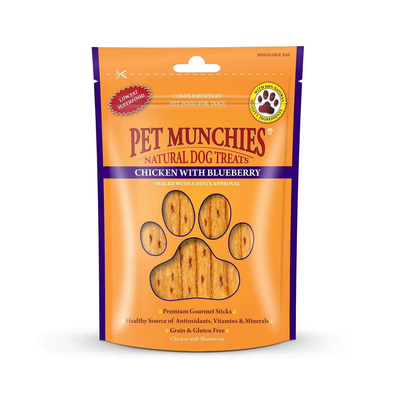 Pet munchies chicken with blueberry sticks