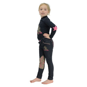 Riding star long sleeved top by little rider - navy - 3-4 