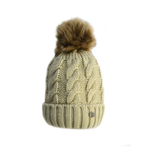 Hy equestrian melrose cable knit bobble hat