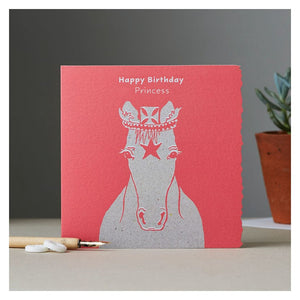 Deckled edge colour block pony card