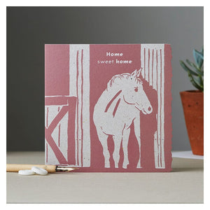 Deckled edge colour block pony card