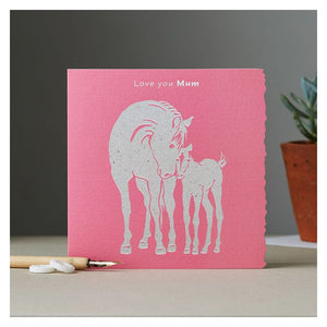 Deckled edge colour block pony card