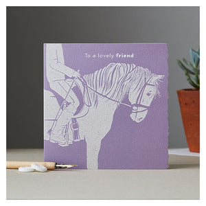 Deckled edge colour block pony card