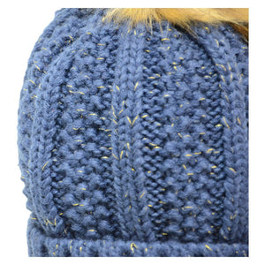 Hyfashion aspen metallic bobble hat