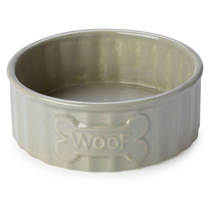 House of paws woof bone dog bowl