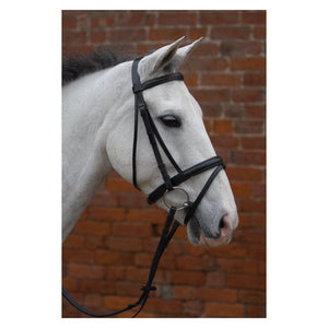 Hy equestrian padded flash bridle with rubber grip reins