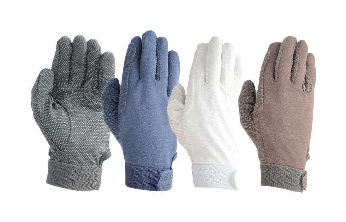 Hy equestrian cotton pimple palm gloves