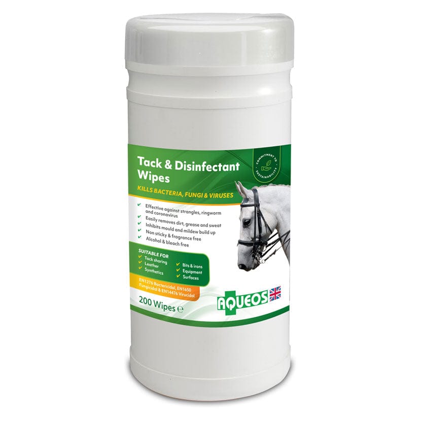 Aqueos equine anti-bacterial tack & disinfectant wipes