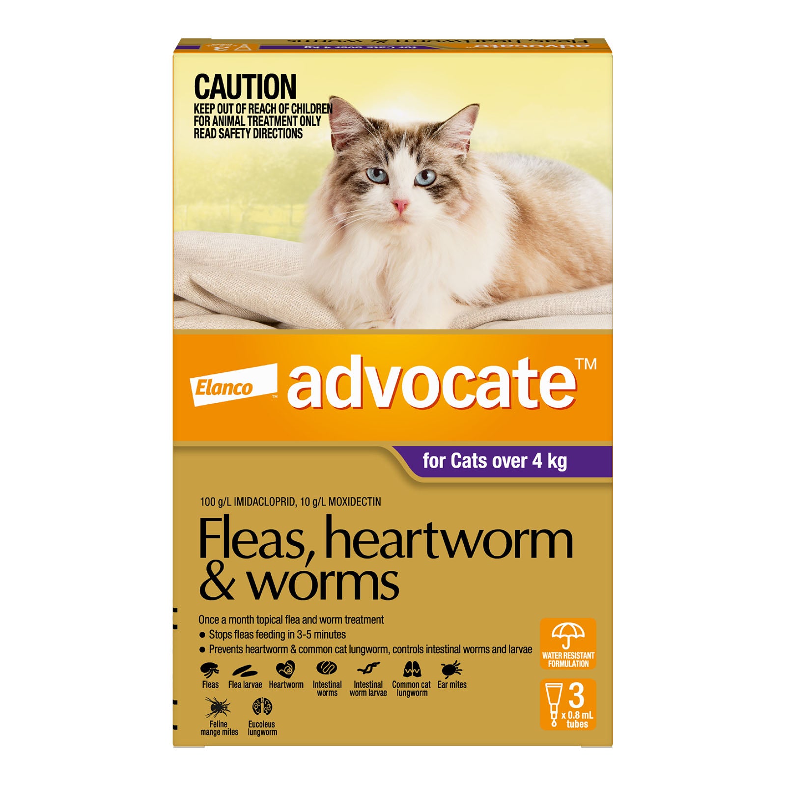 Advocate Spot-On Solution 80 mg for Large Cats (4 - 8 kg)