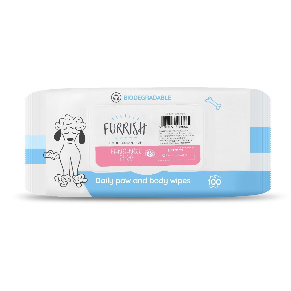 Furrish Daily Paw & Body Wipes- Fragrance Free